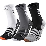 Lounwee Kompressions Laufsocken für Herren und Damen: Crew Sportsocken mit...