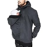 Oanviso Känguru Hoodie für Herren Babytrage Pullover Warme Babytrage Mantel...