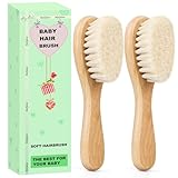 Molylove Baby Haarbürste, Holz Babyhaar Brush mit weichen Ziegenborsten - weich...