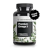 Premium Omega 3-120 Kapseln - 1000 mg Fischöl pro Kapsel mit EPA und DHA -...