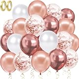 Luftballons Rosegold Set, luftballons hochzeit Set 60 Stück 12 zoll Ballons mit...