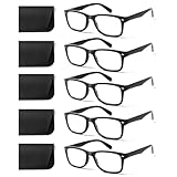 COJWIS 5 Pack Lesebrille Blaulichtfilter Brille Herren Damen Schwarz Leser...