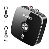 UGREEN Bluetooth 5.3 Adapter Stereoanlage mit 3.5mm RCA Buchse Bluetooth Aux Adapter Bluetooth Empfänger Receiver mit 3D Surround für Lautsprecher, Verstärker und Autoradio