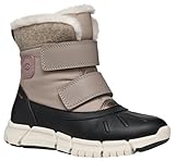 Geox J FLEXYPER Girl B AB Snow Boot, DK BEIGE/Black, 28 EU