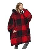 Catalonia Classy warme tragbare Decke, weiche Kapuzen-Kuscheldecke, Tartan...