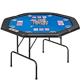 MUWO klappbarer Pokertisch für 8 Spieler – Achteckiger Spieltisch mit...