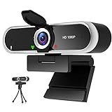 Webcam 1080P mit Mikrofon und Webcam Abdeckung, Stativ, Plug & Play, mit...