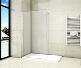 Aica Sanitär Duschwand Walk In Dusche 120cm Duschabtrennung 8mm NANO Glas...