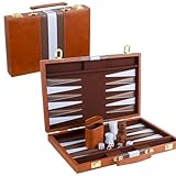 Klassisches Backgammon-Set für 2 Spieler - Brettspiel für Erwachsene Mit...
