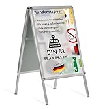 Kundenstopper Gehwegaufsteller Werbetafel | für zwei Plakate | Aluminium...