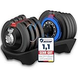 DH FitLife verstellbare Hanteln 1,5 bis 18 KG mit 12 Gewichtsstufen, Kurzhanteln...