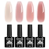 TOMICCA UV Nagellack Rosa Set, 4 Farben Gel Nagellack Für UV Lampe Soak-Off...