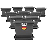 2friends Tomatentopf mit Untersetzer 28x28 cm â€“ 10er Set Anthrazit...