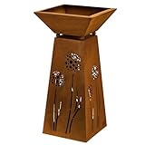 Rostikal Blumensäule Outdoor Metall - 72 cm - Pflanzsäule mit Schale Abnehmbar...