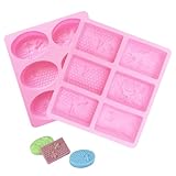 Seifenformen Silikon, 2 Stück Silikonform seife Rechteckig und Oval Seifenform...