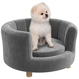 PawHut Hundesofa Hundecouch, Waschbarer Bezug, Haustiersofa mit Rückenlehne und...