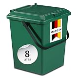 GARANTIA Bio-Eimer 8 Liter grün - Biomülleimer Küche, Komposteimer Küche,...