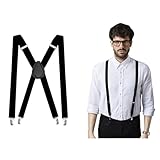 Pumuky Hosenträger für Herren, verstellbar, 4 Clips, Metall, X Form,...