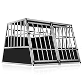 CADOCA® Hundetransportbox Aluminium Hundebox Kofferraum robust verschließbar...