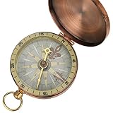 Vintage Taschenuhr Metall Kompass antike Messing Klappdeckel Kompass mit...