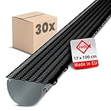 INEFA 30x Laubfangstreifen-Set Dachrinnen Laubschutz 100cm, NW100-150...