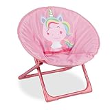 Relaxdays Moonchair Kinder, Einhorn, faltbar, HxBxT: 47 x 50 x 48 cm,...