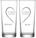 Raki Gläser mit Gravur Glas Raki Bardagi Bardak Rakigläser mit Name (Sevgi)