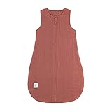 LÄSSIG Baby Sommerschlafsack ohne Ärmel Muslin Baumwolle GOTS zertifiziert...