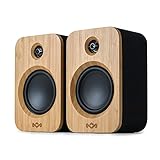 Marley Get Together Duo Bluetooth Lautsprecher Boxen Bambus - Nachhaltig hergestellte Regallautsprecher, PC Lautsprecher, Aktivlautsprecher Netz/25 Std Akku, High-Definition Verstärker