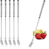 COM-FOUR® 6x Fondue Gabeln aus rostfreiem Edelstahl 26 cm -...