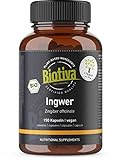 Ingwer Bio Kapseln 150 Stück - 400 mg pro Kapsel - Zingiber Officinale -...