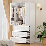 VOWNER Kleiderschrank, 2 Schrank, Garderobenschrank mit viel Stauraum,...