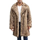 Generisch Herren-Thermo-Kunstmantel Fleece, super warm, pelzig, schwer, mit...