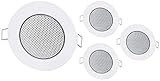 HAVA 4er Pack, Vollmetall Einbau Lautsprecher, Halogen-Design, Einbau 60mm