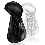2 Stück Silky Durag für Männer, Premium Satin Do Rags Doo Rags mit langem...
