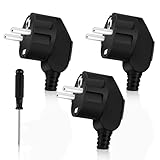 CYIOU Schuko Stecker Schukostecker IP44 Winkelstecker 230v (16A) Flach...