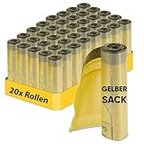 Gelbe Säcke (Gelber Sack) 20 Rollen á 13 Stück (260 Stück) Müllbeutel mit...