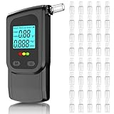 Alkoholtester Alkotester mit 2 Sensors, Promillemessgerät mit 40 Mundstücken,...