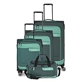 Travelite 4-Rad Koffer Set Weichschale aus recyceltem Material, Größen L/M/S +...