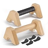 Premium Wooden Liegestützgriffe, 2 Rutschfeste, Stabile und Gelenkschonende...