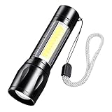 Sehr Helle Taschenlampe, USB Taschenlampe Led Aufladbar, 10x2.5 cm Taschenlampe...