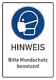 BilderKing Corona Virus Hinweis-Schild - Maskenpflicht, Mundschutzpflicht - als...