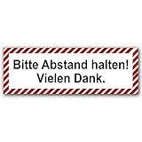 5 Stück Bitte Abstand halten Aufkleber 21x7,2 cm Sticker Diskretion...