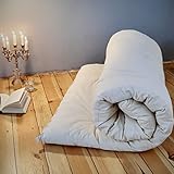 SHIATSU FUTON Natur Schurwolle I Futon-Matratze in besonders hoher Qualität –...
