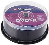 Verbatim DVD+R 16x Matt Silver 4.7GB, 25er Pack Spindel, DVD Rohlinge, 16-fache...