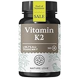 NATURE LOVE® Vitamin K2 hochdosiert - Premiumrohstoff MK7-365 Tabletten -...