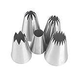 Pommee (1 Set of 5 Large Nozzles for Baking, Made of Stainless Steel, DIY Sets,...