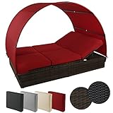 Montafox Sonnenliege Poly Rattan Doppelbett 200 x 140 cm Gartenliege 10cm...