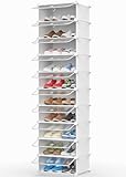 HOMIDEC Schuhregal, 10 Ebenen Schuhschrank Kunststoff-Schuhregale Organizer für...