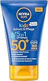 NIVEA SUN Kids Schutz & Pflege To Go LSF 50+ Sonnencreme, hoher Sonnenschutz mit...